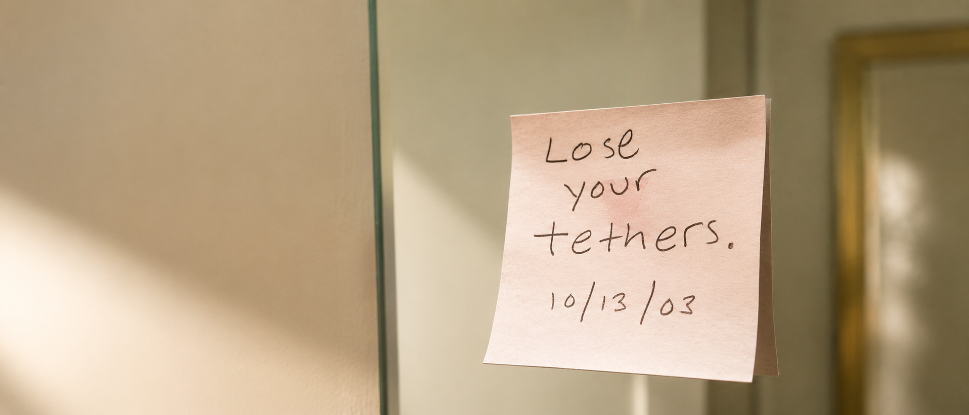 Lose your tethers.